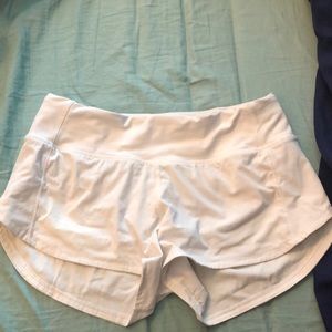 lululemon speed up white shorts